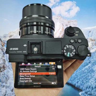 Cámara digital Sony Alpha a6500 sin espejo con lente OSS de 16-50 mm negra inglesa Foto 1 de 4