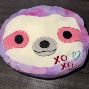 RARO peluche Squishmallow Sharie rosa/viola cravatta/tinta bradipo San Valentino XOXO 2019 - Foto 1 di 3