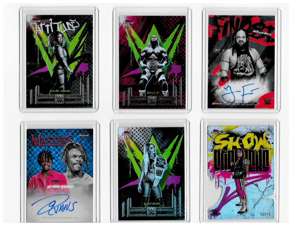 2025 WWE Topps Finest Insert Pick Your Card Auto SSP Refractor Buy 4 Get 20% OFF - Image 1 of 4