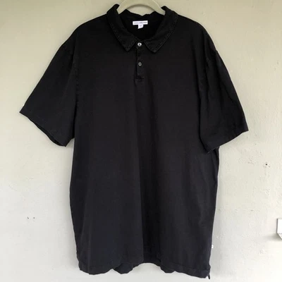 Standard James Perse Polo Shirt Mens 5| XXL Black Supima Cotton USA Casual  - Image 1 of 4