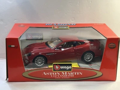 Burago Aston Martin V12 Vanquish Red 1:18 Die Cast #34063 - Image 1 of 4