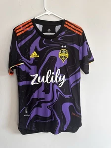 Adidas Seattle Sounders FC Jimi Hendrix 2021/22 Men's M Black/Purple Jersey - Picture 1 of 7