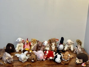 TY Beanie Babies Lot (18) Rare Collectibles Farm/Barnyard Animals Most w/ Tags - Picture 1 of 10