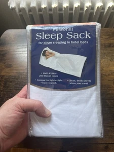Persönlicher Schlafsack weiß 200 Fadenzahl 42”x93” Reisefrisch für Hotelbetten - Bild 1 von 5