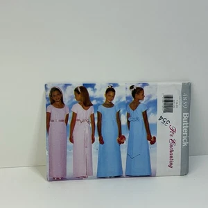 Dress Lined Formal Girls Size 7-10 UNCUT Pattern 4839 Vintage Flower Girl - Picture 1 of 2