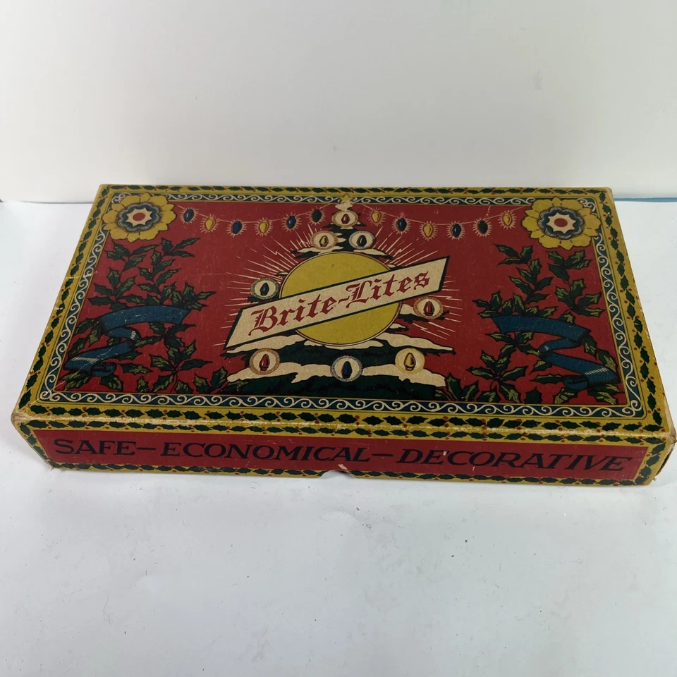 Antigua caja vintage años 20 para “Brite-Lites”. Extremadamente RARO y Difícil de Encontrar.  Sin luces Foto 1 de 4