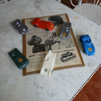 MONSAVON lotto di 6 vetture Francia anni 50 plastica omaggi saponi 1/32 - Immagine 1 di 4