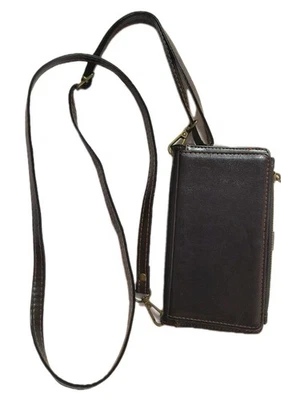 MInCYB Estuche Cartera de Transporte Cuero Marrón Bandolera Correa para iPhone 15 Pro Max Foto 1 de 4