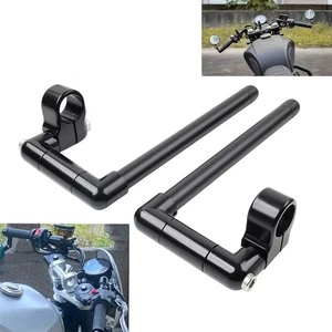 37MM Cafe Racer Bars 7/8" Motor Universal Clip-On Handlebar Fork Tube Black - Picture 1 of 11