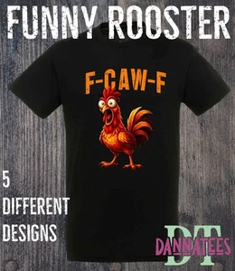 F-CAW_F T-shirt divertente gallo urlante pollo - F-CAW-F - unisex e bambini - Foto 1 di 7