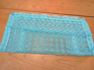 SALE! Wunderschöner Vintage 60er Jahre Damen beflockter türkisfarbener Schal Made in Japan - Bild 1 von 5