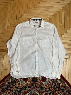 Camisa Burberry Brit Classic Old Money 100 % lino abotonada Foto 1 de 4