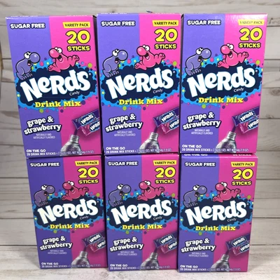 Nerds Drink Mix Grape & Strawberry To Go Sticks Sugar Free (6 Pack) 7/26 - Image 1 of 4