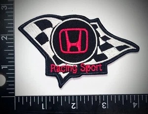 Honda Patch Checkered Flag Racing Championship Quality Sew Iron on Embroidery - Picture 1 of 1