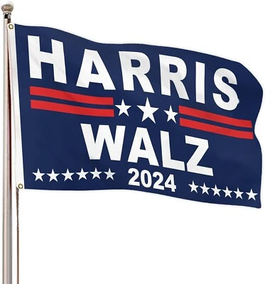 Bandeira Kamala Harris Waltz 2024 3x5 pés Kamala Harris para bandeiras presidenciais, salve demonstração - Imagem 1 de 4