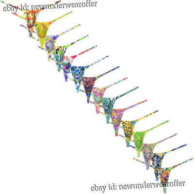 Mens Thin Strap Thong Underwear Male Pouch Tangas Back Triangle Lingerie Hipster - Image 1 of 4