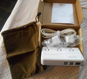 BESTEK Universal 250W Portable Power Adapter & Converter MRJ201GU WHITE TRAVEL - Picture 1 of 3