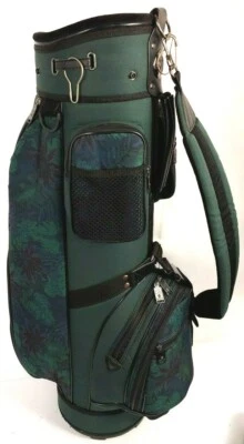 Vintage Knight Golf Bag Green/Floral 6-Way Divider Rain Hood Cover Tee Holder  - Image 1 of 4