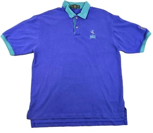 Country Cottons Poloshirt Herren Große L Lila Grün Vintage Made USA Hecht - Bild 1 von 14