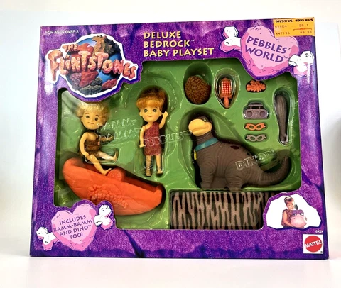 The Flintstones Movie Deluxe Baby Playset Pebbles Dino Bamm Bamm 1993 NOS Cover