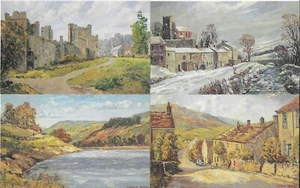 4x Tarjetas postales NEPR E Charlton Taylor pintura Yorkshire Dales postales - Imagen 1 de 6