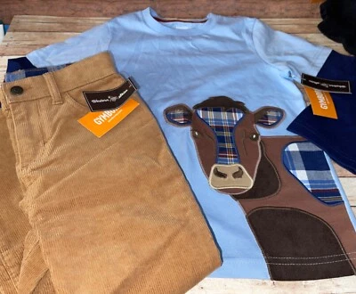 NWT Gymboree Western Skies 2 pc outfit top & corduroy pants sz 5T 5 shirt cow - Image 1 of 4