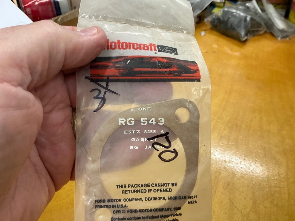 MOTORCRAFT RG 543/福特 E5TZ-8255-A NOS,原始设备制造商 THERMOSTAT GASKET - 全新 — 第 1/1 张图片