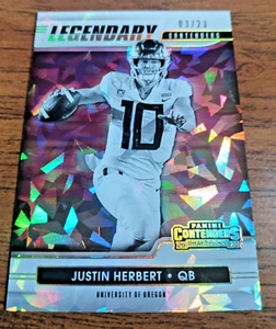 Contenders 2021 Justin Herbert No. 9 cargadores legendarios de hielo agrietado/23 de la NFL - Imagen 1 de 3