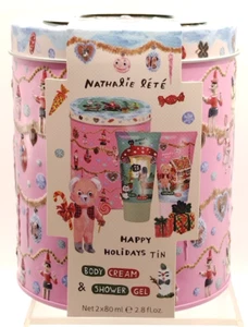 Nathalie lete Happy Holidays Tin - Vegan Body Creme & Shower Gel - BRAND NEW - Picture 1 of 5