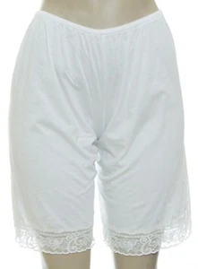 Mezcla de algodón Pettipants Blancos Florero Corto 18" Largo Talla 5 Borde de Encaje 759 - Imagen 1 de 3