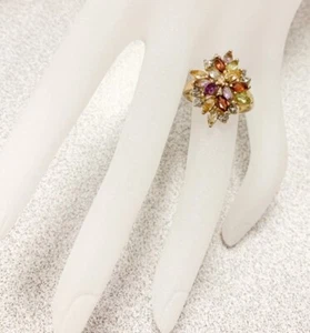 Wunderschöner ECHTER MULTI EDELSTEIN & DIAMANT RING #8 NEU - Bild 1 von 4