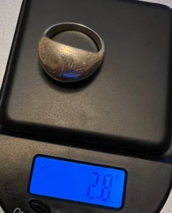 Sterling Silver SU Hand Engraved Dome Ring Thai Sz - Almost 9 **read** - Picture 1 of 14