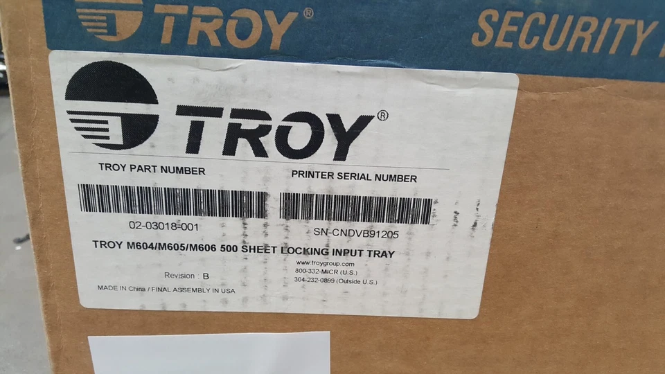 TROY 02-03018-001 HP M604/ M605/ M606 500 SHEET LOCKING INPUT TRAY - Image 1 of 4