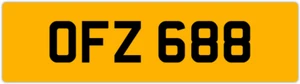 OFZ 688 O 3x3 DATELESS PRIVATE NUMBER PLATE OLLY OWEN OSCAR OLY OL OLIVIA ORLA - Picture 1 of 1