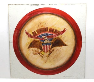 1982 Americana Design Art Work Bachman Food Co.100th Anniv. Eagle Drum Design - Imagen 1 de 5