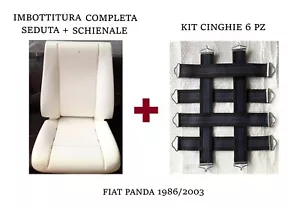 IMBOTTITURA COMPLETA SEDUTA+SCHIENALE+KIT CINGHIE 6 PZ PER FIAT PANDA 1986/2003 - Bild 1 von 10