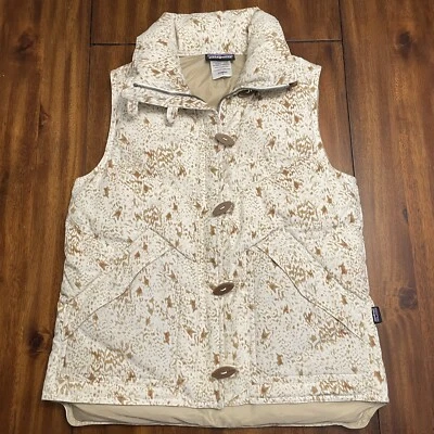 Patagonia Duck Down Brown White Puffer Bodywarmer Gilet Vest Women’s Size S - Image 1 of 4