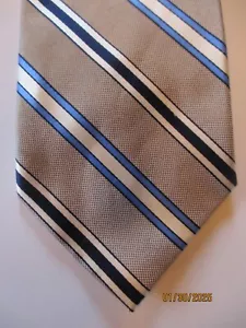 Jos A Bank Silver Striped Silk Neck Tie - Picture 1 of 2