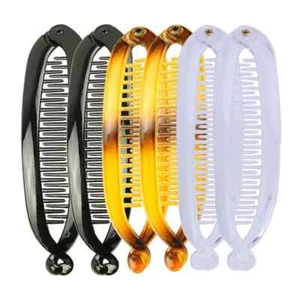 Large Banana Hair Clip Tort Twisted Long Fish Clip Comb Grip Women Long Hair UK - Picture 1 of 15
