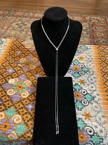 Impresionante Collar Italia Vicenza Lariat Cuentas Hilo 925 Ajustable 32" - Imagen 1 de 9