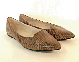 CALLISTO of CALIFORNIA Shoes Flats Loafers BROWN Reptile Snake Pattern Women's 8 - Picture 1 of 12