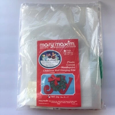 Mary Maxim Christmas JOY Wall Hanging 18x11 Plastic Canvas Kit 7407  - Image 1 of 4