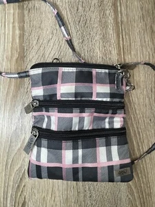 Glove It Women's Golf Cross Body Bag Plaid pattern 3 zipper pockets - Picture 1 of 2