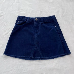 Zara Kids Size 8 Blue Corduroy Skirt Raw Hem - Picture 1 of 5