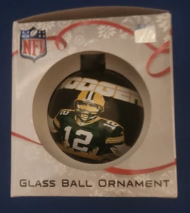 Aaron Rodgers Official NFL Green Bay Packers Glass Ball Christmas Ornament -RARE - Picture 1 of 4