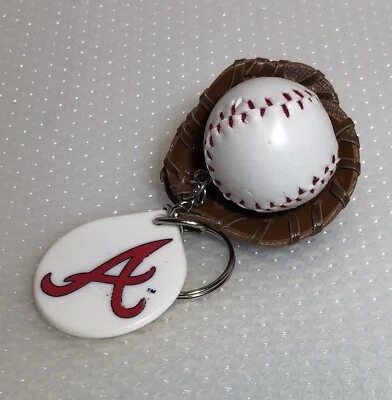 Atlanta Braves, Baseball and Glove Keychain with Braves Tag - Image 1 of 4