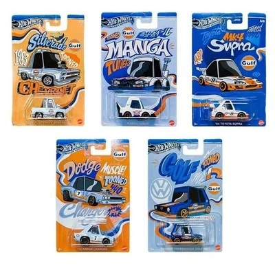 2024 HOT WHEELS SILVER SERIES GULF TOONED CARS SCALA 1:64 SET 5 COLLEZIONE - Immagine 1 di 2