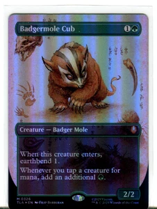 MTG Badgermole Cub (Borderless Foil) [M 0326] - NM - Avatar Last Airbender. - Picture 1 of 2