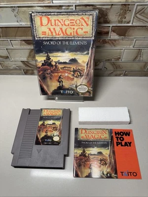 1990 Dungeon Magic Taito Nintendo NES Sword of the Elements CIB Box Manual Cart - Image 1 of 4