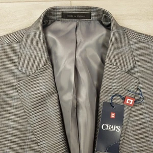 Chaps Sport Coat Men's 52R Houndstooth Windowpane Two Button Single Vented  NEW - Picture 1 of 16